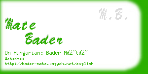 mate bader business card
